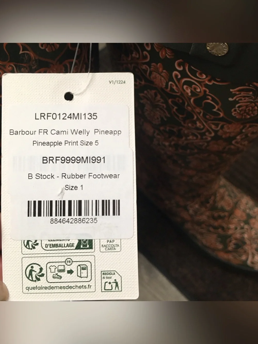 NWT Barbour x FARM Rio Cami Wellingtons Rain Boots